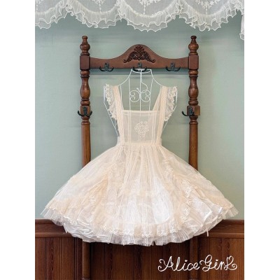 Alice Girl Cat Flower Wall Overdress Apron(6th Pre-Order/3 Colours/Full Payment Without Shipping)